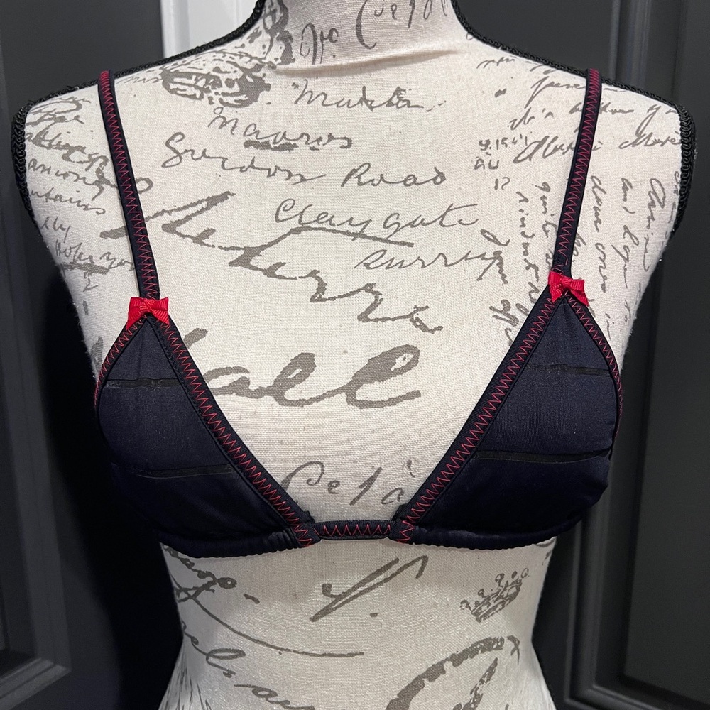 INDAH Elegant Black and Red Bikini Top